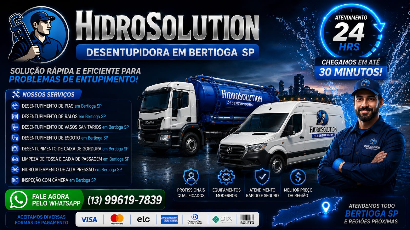 desentupidora em Bertioga sp