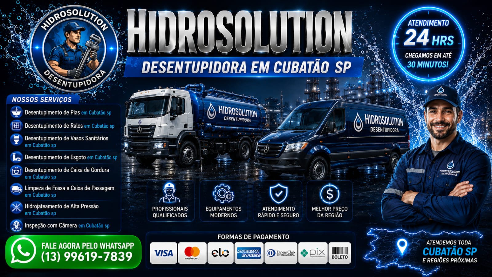 desentupidora em Cubatão
