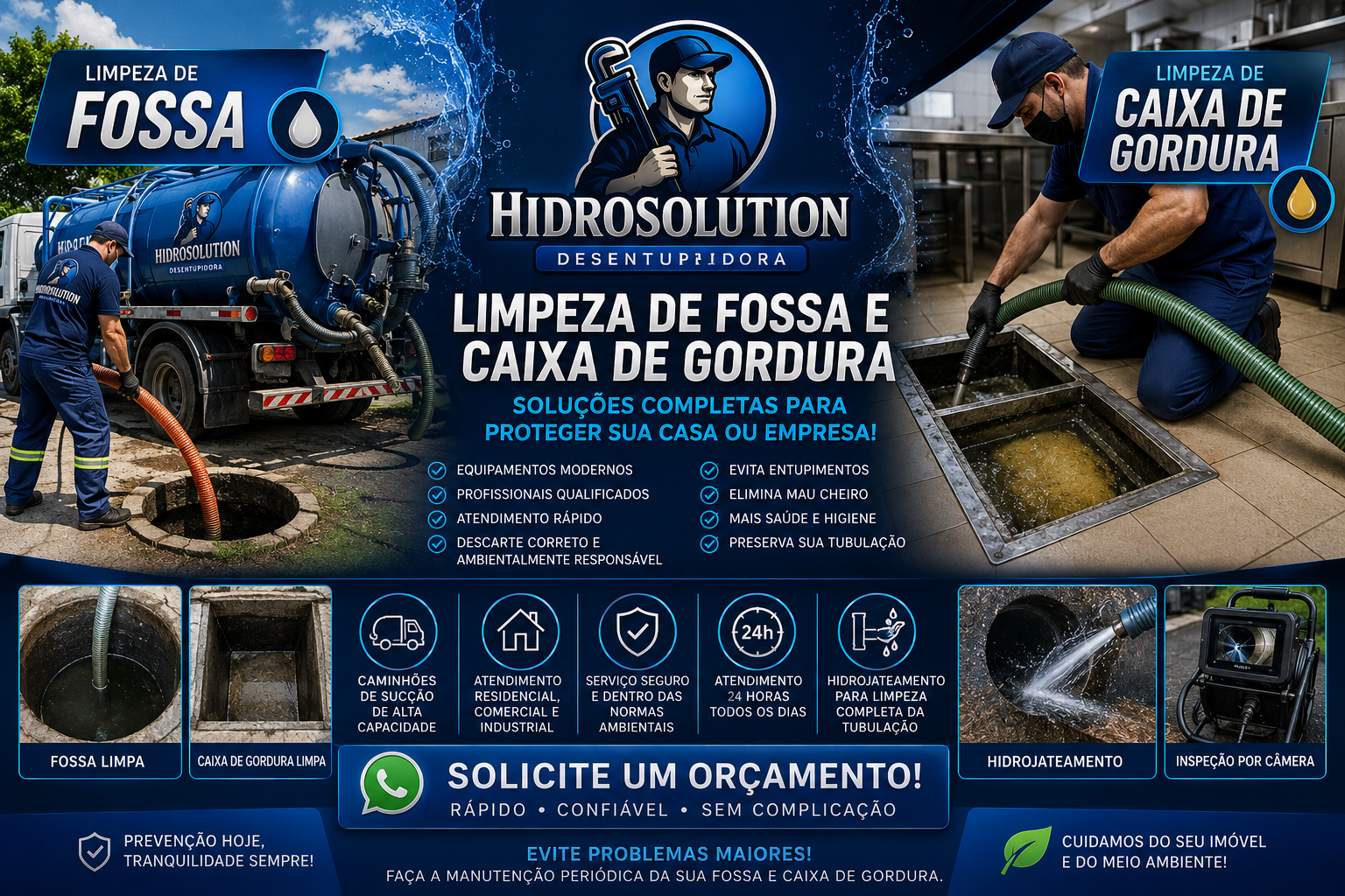 Limpeza de Fossa e Caixa de Gordura